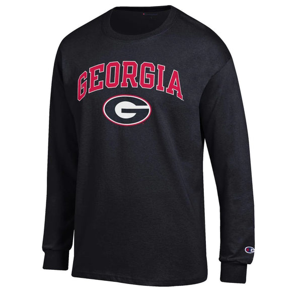 UGA Champion Georgia Over G Long Sleeve Tee - Black
