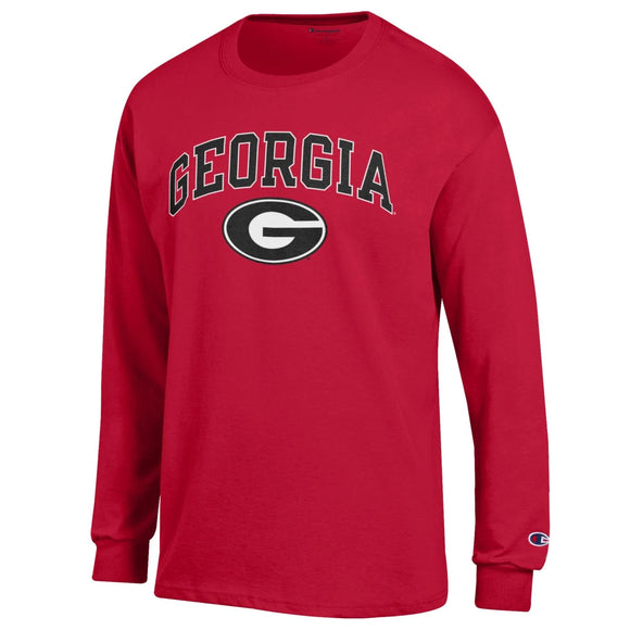UGA Champion Georgia Over G Long Sleeve Tee - Red