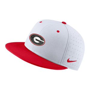 UGA Nike Fitted Baseball Hat - White