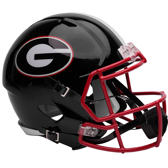 authentic georgia football helmet Georgia Bulldogs Black Ridell Speed Replica Helmet – universityspirit.com
