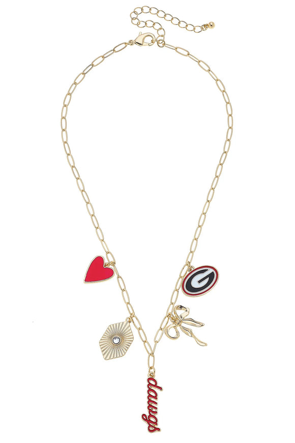 Georgia Bulldogs Paper Clip Charm Necklace