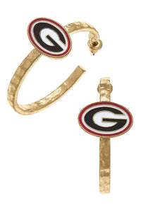 Georgia Bulldogs Enamel Logo Hoop Earrings