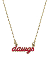 Georgia Bulldogs Enamel Script Necklace