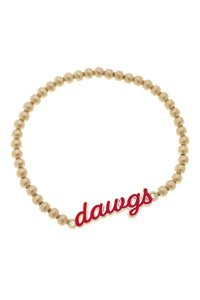 Georgia Bulldogs Enamel Script Stretch Bracelet