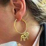 Bulldog Hoop Earrings