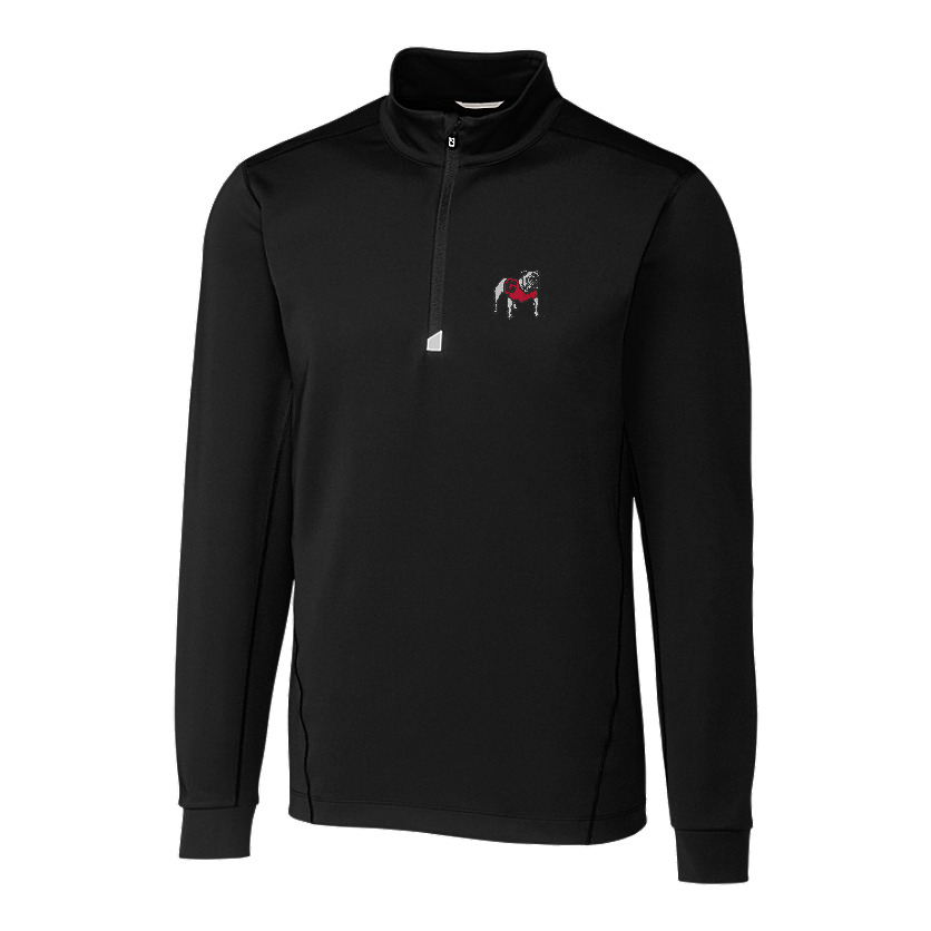 C\u0026B Georgia Bulldogs Traverse Stretch 1/4 Zip Pullover in Black