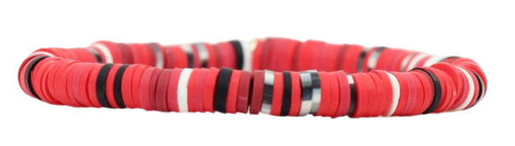 B&B Stretch Bracelet Red and Black Stripe