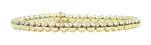 B&B Stretch Bracelet Gold Beads