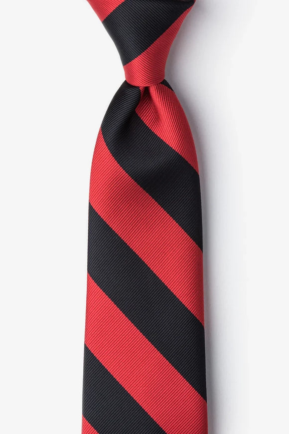 Red and Black Striped Necktie