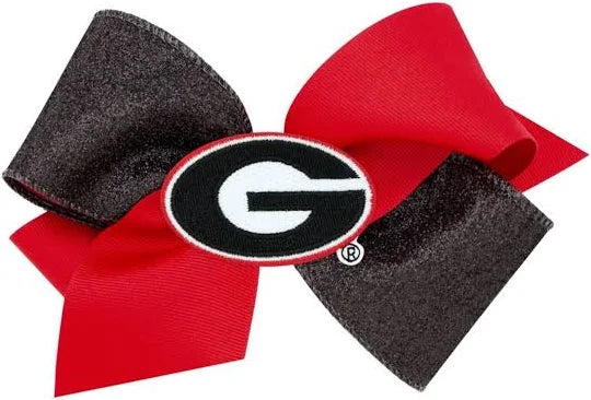 Glitter Power G Patch Grosgrain Hair bow