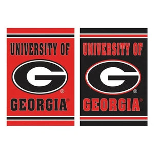 Evergreen Embossed Suede UGA House Flag