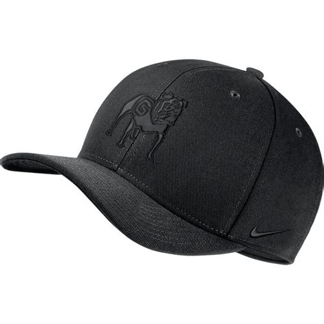 UGA Nike Heritage 86 Hat in Black Tonal with Standing Bulldog