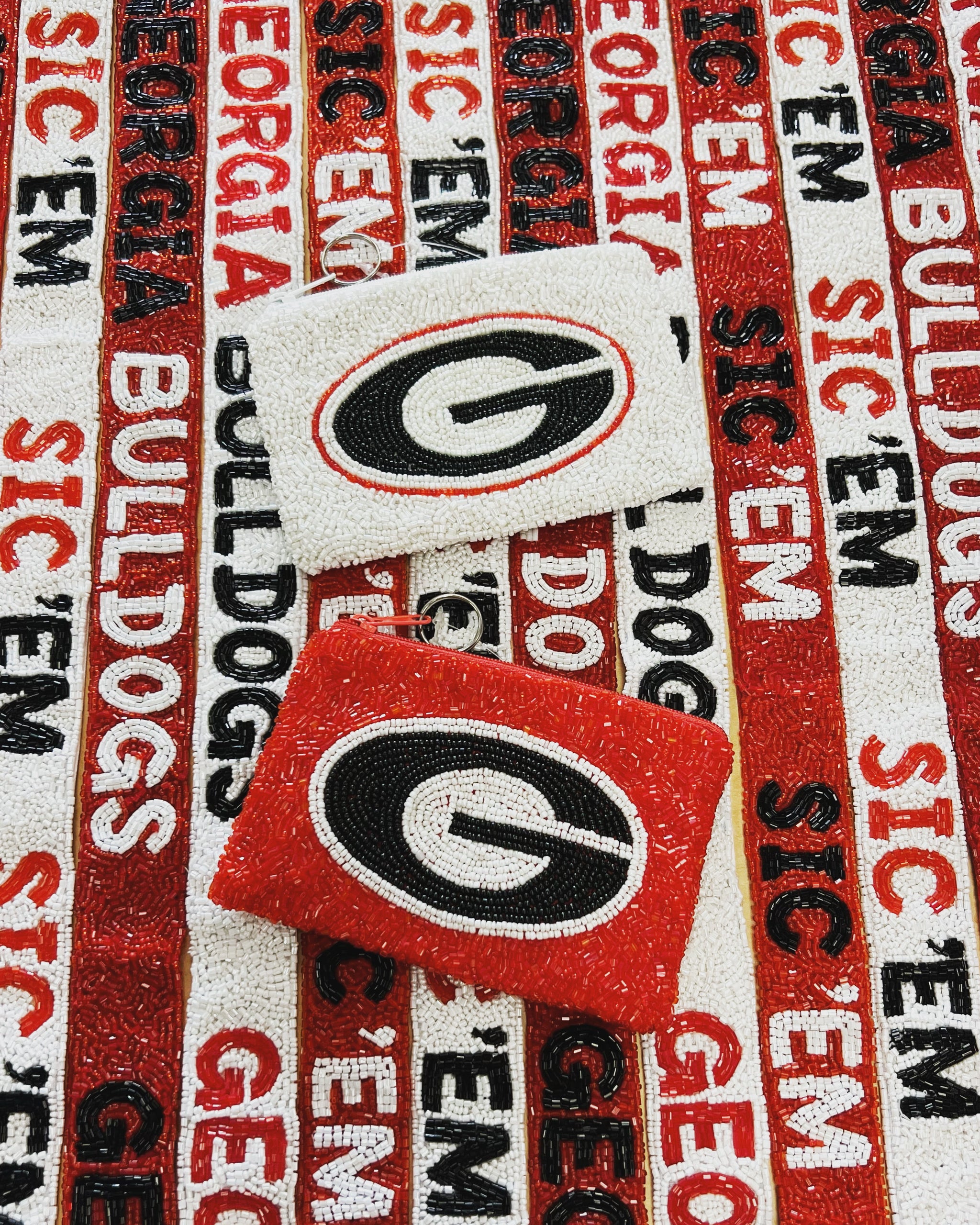 Georgia Bulldogs Beaded Guitar Strap for Purse 