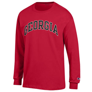 Arched Georgia Champion Long Sleeve T-Shirt Red