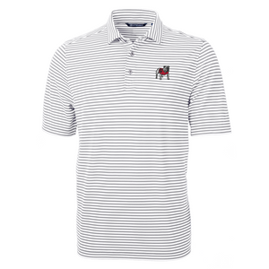 Cutter and Buck Eco Pique Striped Polo in Grey