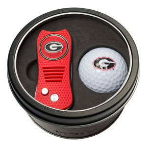 Georgia Switchblade Divot Tool + Golf Ball Tin Gift Set