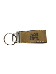 Leather Standing Bulldog Keychain