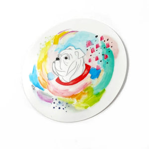 Bulldog Watercolor Vinyl Sticker