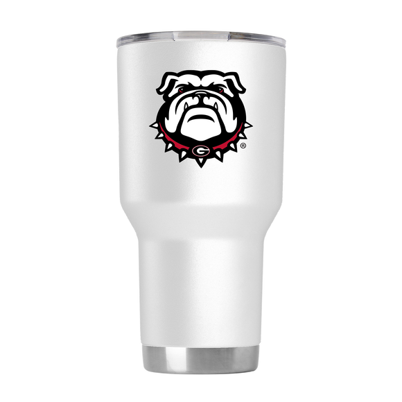 UGA 30oz New Bulldog Stainless Steel Sidekick Tumbler - White
