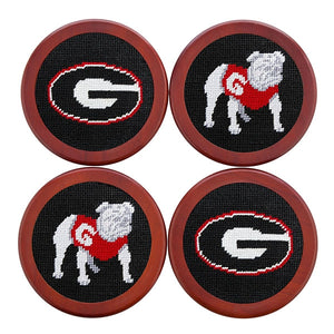 University of Georgia Georgia Bulldogs Smathers and Branson Needlepoint Coasters