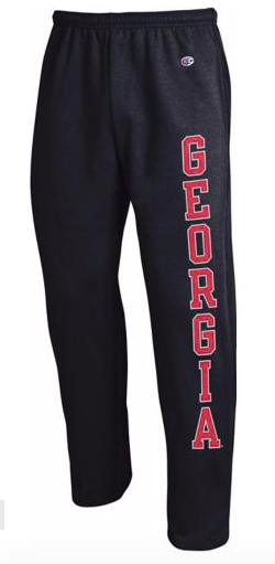 Black Champion University of Georgia Open Bottom Sweatpants