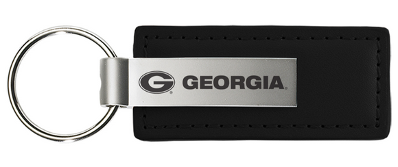 Georgia LXG Carbon Fiber Metal Leather Keychain Black