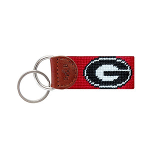 University of Georgia Georgia Bulldogs Smathers and Branson Needlepoint Keychain