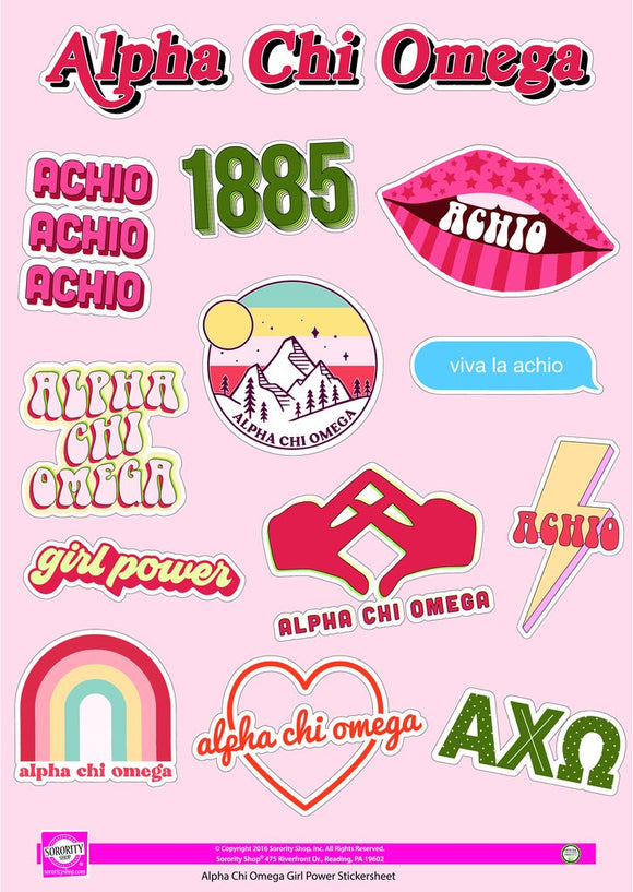 thumbnail image 2 of Tri Sigma Sorority Sticker Sheet - Girl Power Design With 15 Repositionable Vinyl Stickers 2 of 10