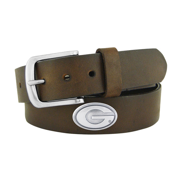 UGA Concho No Tip Brown Leather Belt