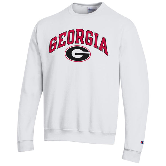 Georgia Over G Screenprinted Champion Sweatshirt White