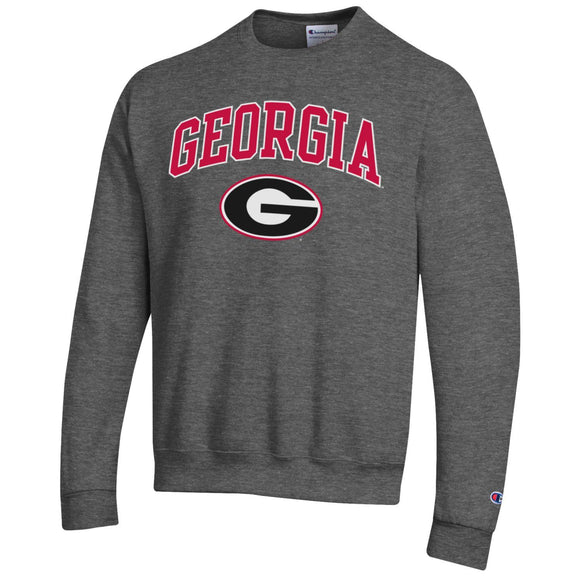Georgia Over G Screenprinted Champion Sweatshirt Charcoal