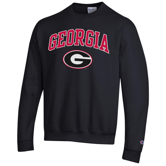 Georgia Over G Screenprinted Champion Sweatshirt Black