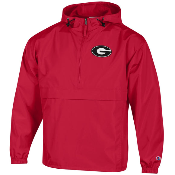 UGA Champion Packable Jacket - Red