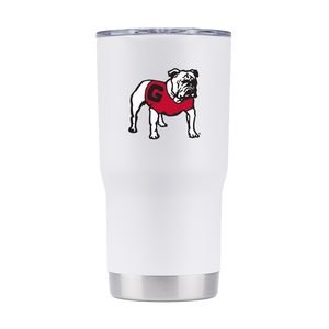 UGA 20oz Standing Bulldog Sidekick Tumbler - White