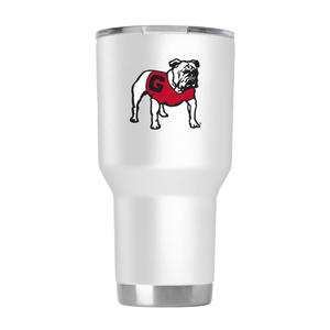 UGA 30oz Standing Bulldog Sidekick Tumbler - White