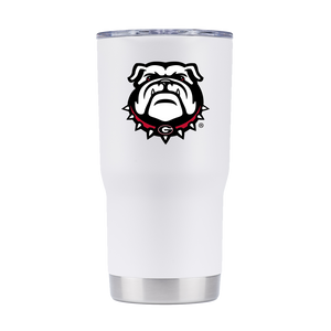 UGA 20oz Bulldog Head Stainless Steel Sidekick Tumbler - White