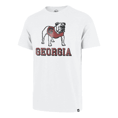 UGA 47 Brand Grit Scrum Tee - Standing Bulldog Over Georgia - White