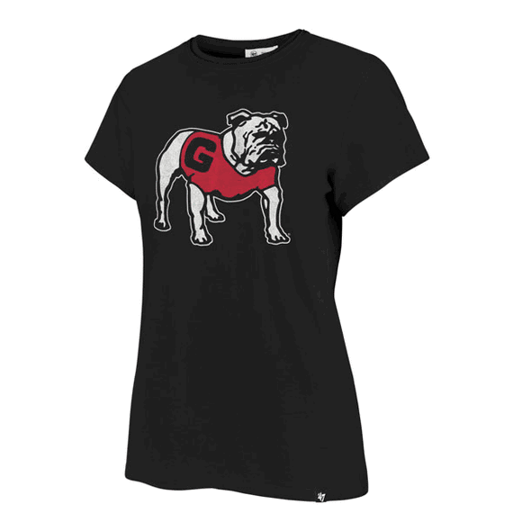 UGA 47 Brand Ladies Frankie Tee - Standing Bulldog -Black