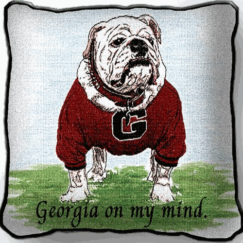 UGA Georgia On My Mind Woven Pillow